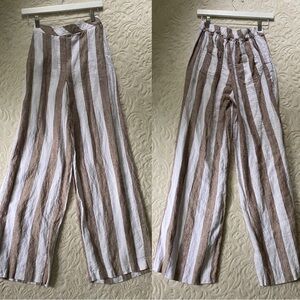 Trina Turk Skylar Wide Leg Striped Linen Pants